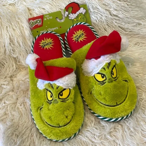 NWT. DR. SEUSS The Grinch Men’s Slippers Shoes
